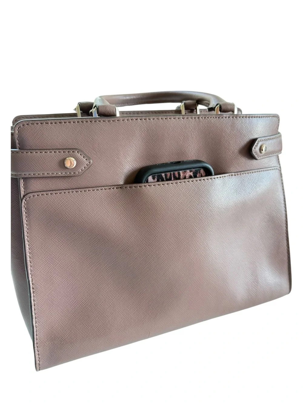 Kate Spade New York Staci Satchel Women Saffiano Leather Mauve Handbag Bag
